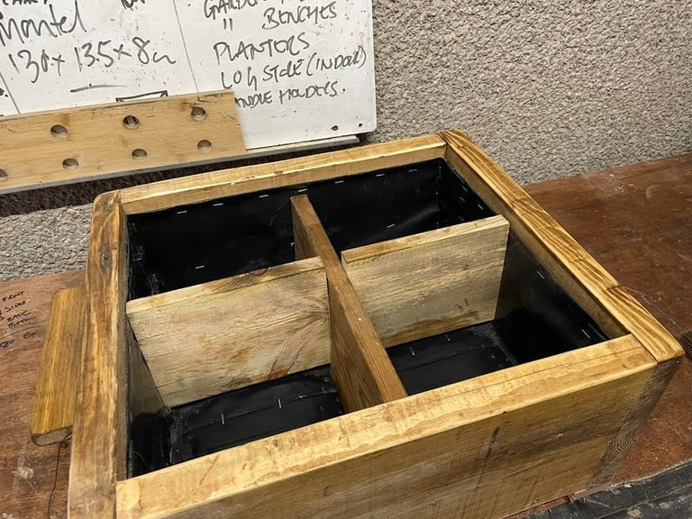 Reclaimed Scaffold Board Four Herb Planter