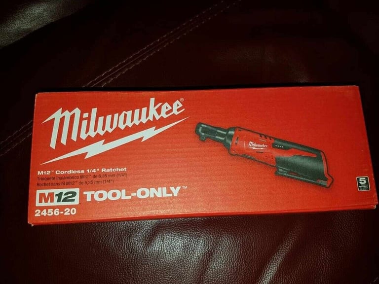 image for Milwaukee 2456-20 Cordless Ratchet M12v 1/4 sq Drive (Tool Only) 2020