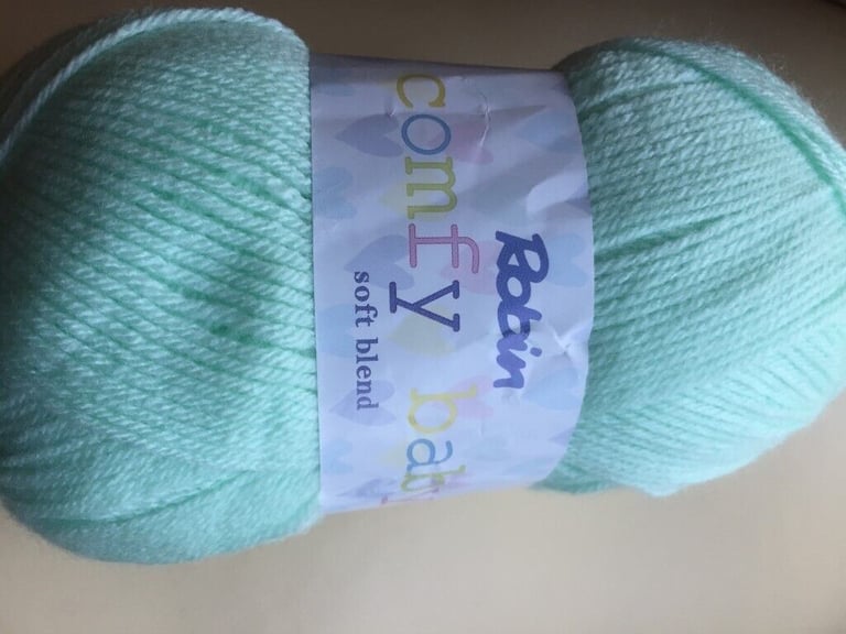 5 X100G BALLS ROBIN COMFY BABY SOFT BLEND DOUBLE  KNITTING WOOL YARN GREEN SHADE 4065,