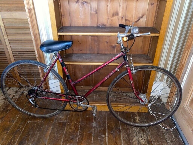 Very rare vintage Viking Ladies' bike, dark red, mid-century, in working order 