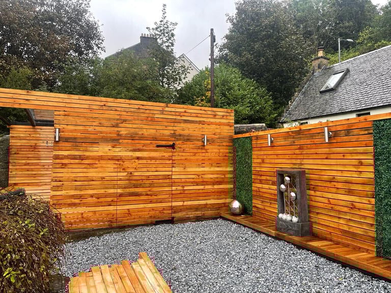 Scottish larch cladding square edge and waney edge 