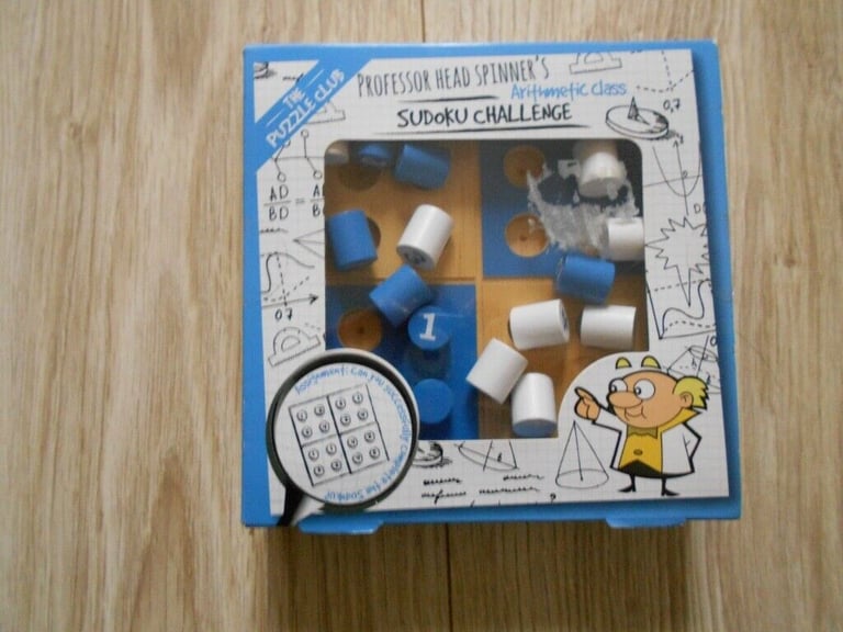 ***NEW*** PROFESSOR HEAD SPINNER'S ARITHMETIC CLASS SUDOKU CHALLENGE WOODEN GAME
