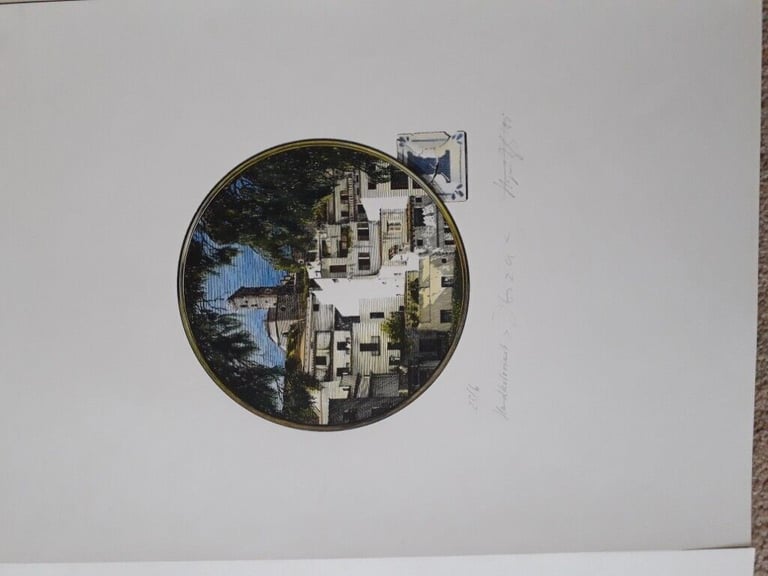 Vintage hand coloured prints x5