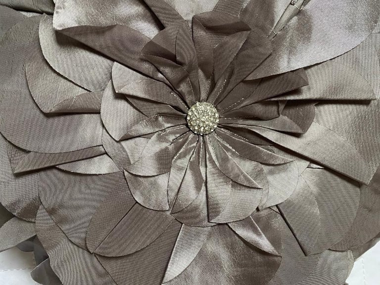 Kylie Minogue Pewter / Dark Silver Maya Flower Cushion, New