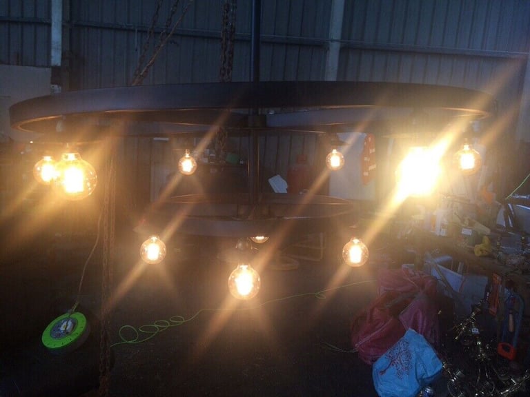 XXL rustic handmade chandelier 10 bulb 