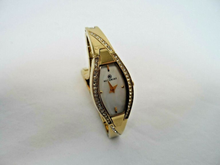 image for AE-Accurist Gold Tone Clear Stone Women's Watch