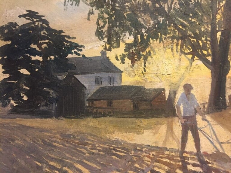 Clifford Charles Turner (1920-2018) , Original oil on board, Ploughing the Land