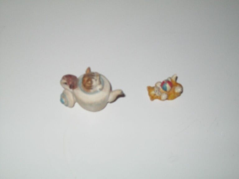 Peter Fagan Antique Cat in Teapot and Cat with a Ball