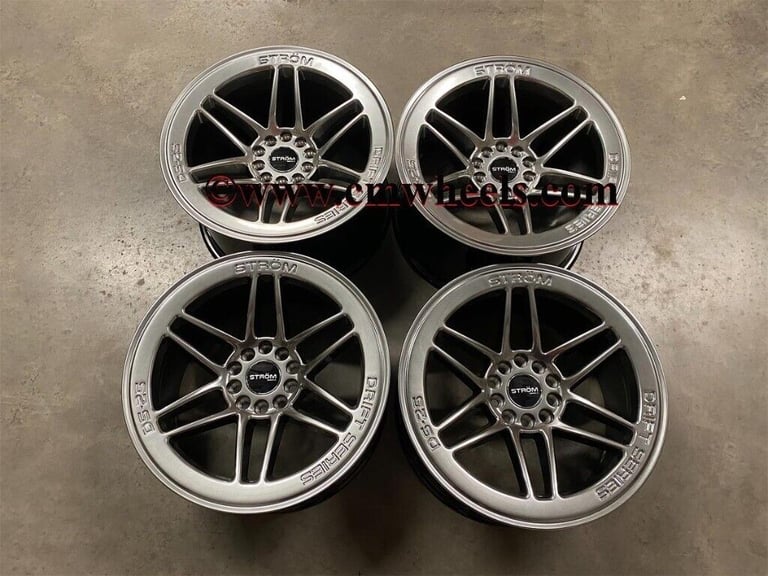 18" Inch Strom DS-25 Drift Wheels 5x114.3 Fits Nissan silvia skyline S14 S15 RX7 MX5 R32 R33 