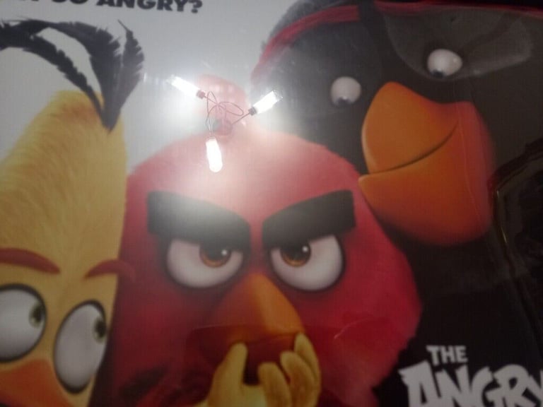 Angry birds movie poster glass FRAMED print fun collectable 30cm x 40cm cartoon kids