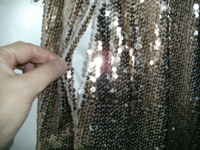 BNWT Boo Hoo  Soft Gold Sequin Blazer Jacket Size 8