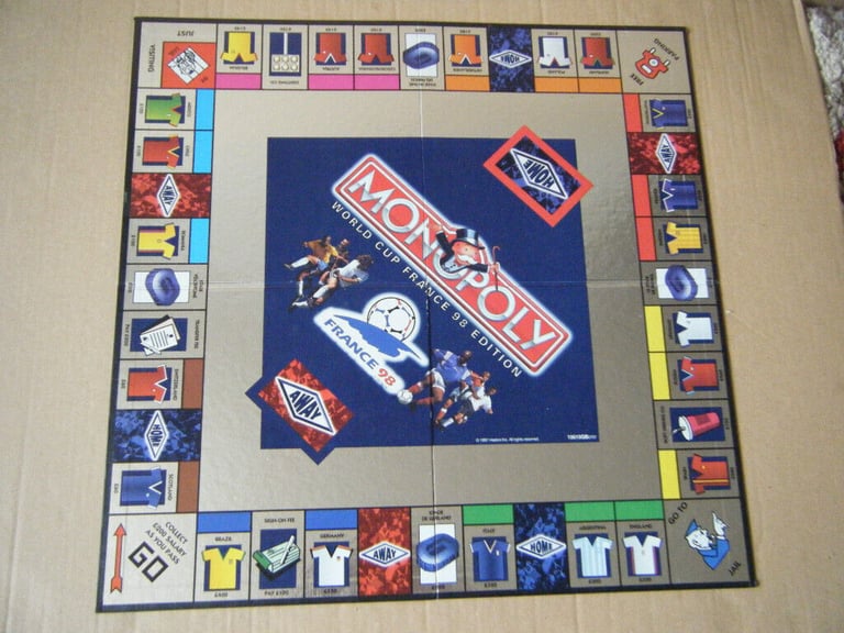 Monopoly (WORLD CUP FRANCE 98 EDITION). By Waddingtons / Hasbro. Complete.lete