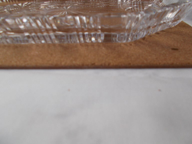 Crystal tray, solidly made.  Would make a lovely gift