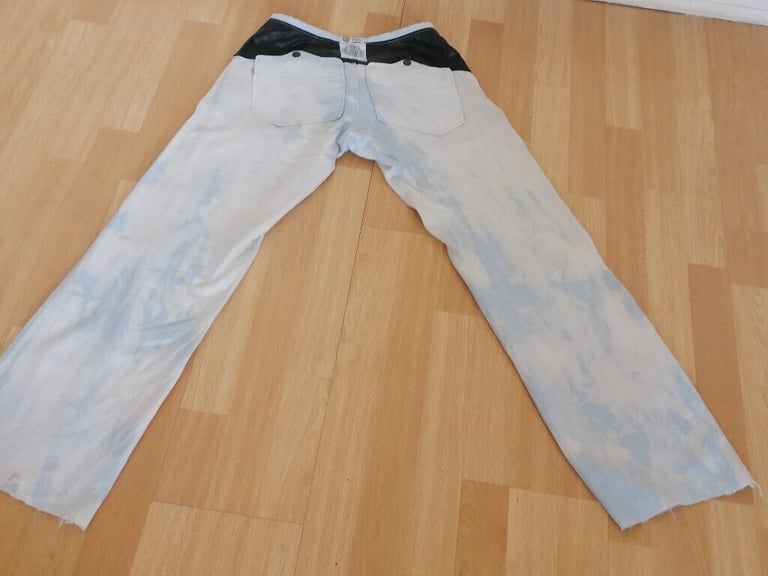 Rare Vintage 90's NICO DIDONNA LONDON Low Rise Bleached Washed Cotton Trousers. Size : S 