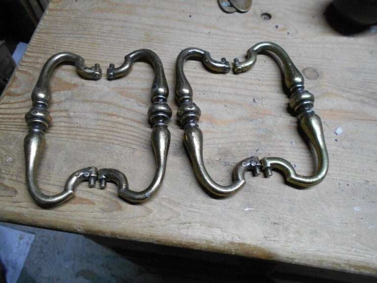 Victorian Brass original cuboard handles Vintage Handles 