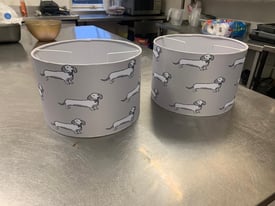 Set of two gorgeous new sausage dog lampshades 