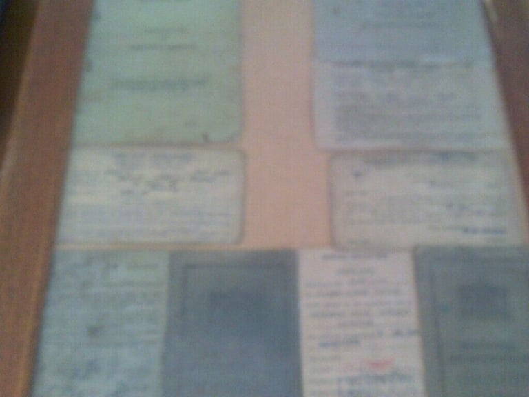 8 MIXED ARMY MILITARY ITEMS    FRAMED   