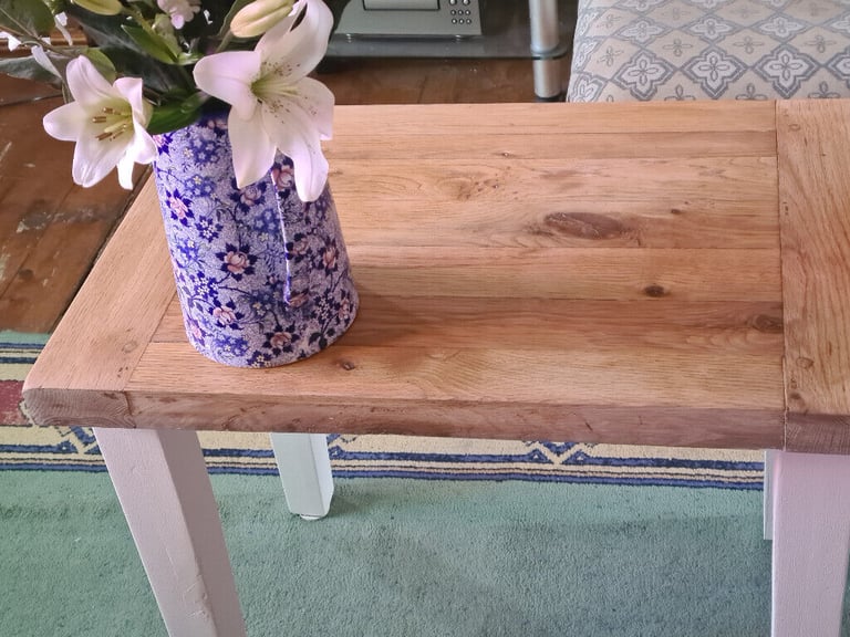 FLIPPED FURNITURE. upcycled/renovated/blonde oak side/bedroom/tv table