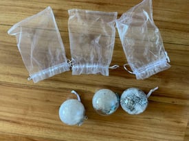Hand made baubles with bag
