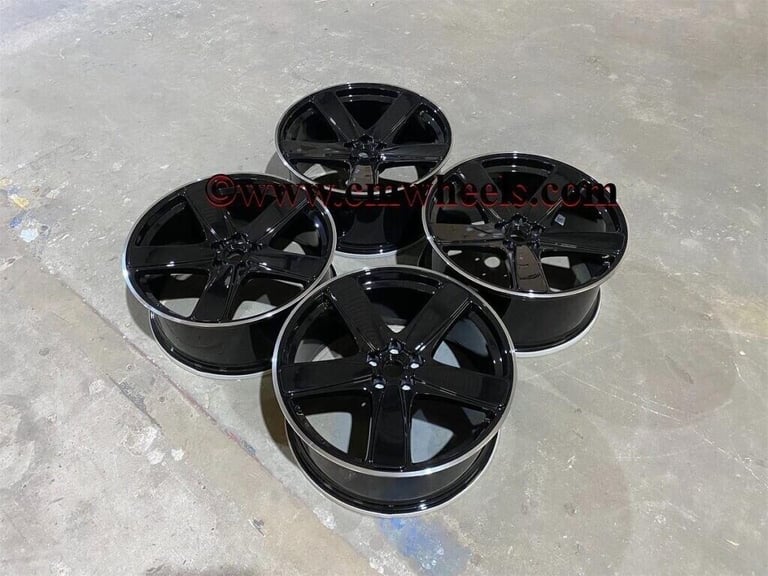 21″ Inch Porsche Macan 2 Style Wheels Gloss black polished lip 5x112 66.6