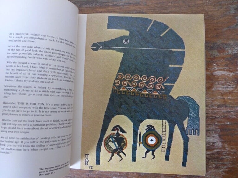 Collectable vintage needlework book: THE CREWEL NEEDLEPOINT WORLD. By Barbara Donnelly Gullers.