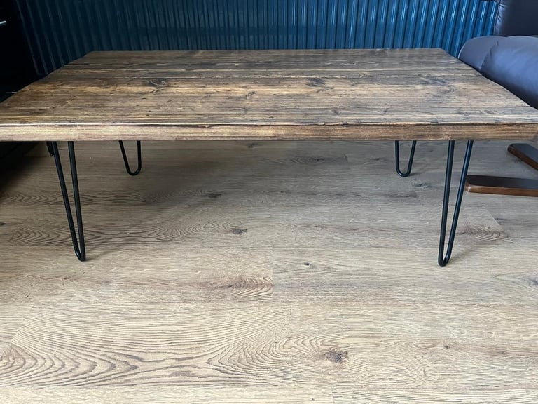 A handmade solid wood coffee table 