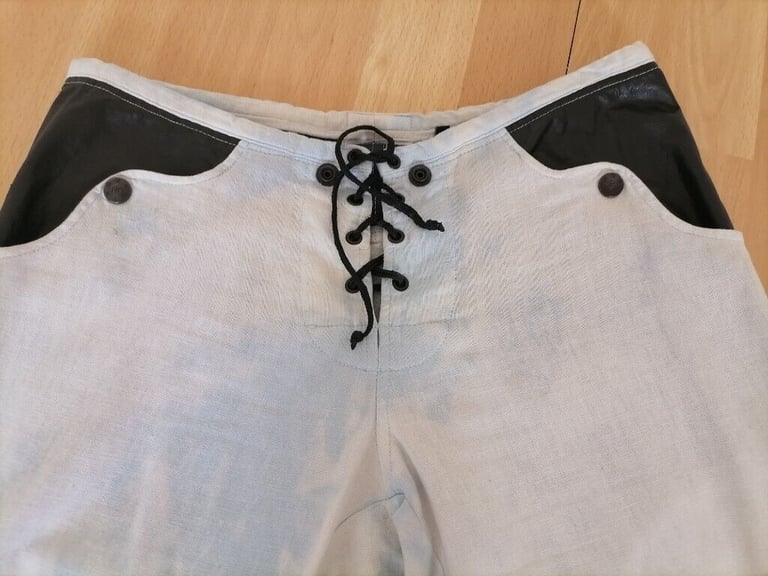 Rare Vintage 90's NICO DIDONNA LONDON Low Rise Bleached Washed Cotton Trousers. Size : S 