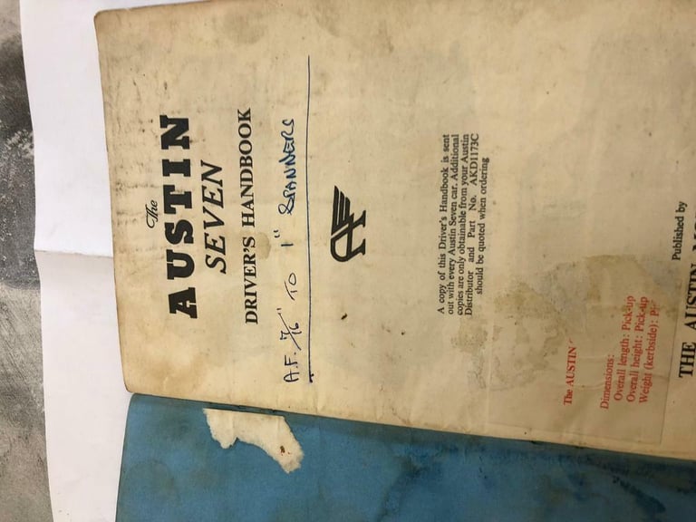 Austin ( seven ) mini owners hand book