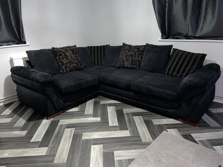 Black DFS corner sofa 