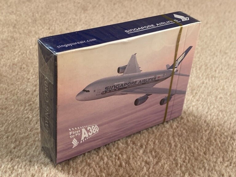 image for Singapore Airlines - FIRST TO FLY A380 - Playing cards - Sealed Mint Condition