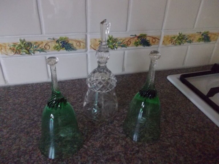 Three lovely glass bells very good condition