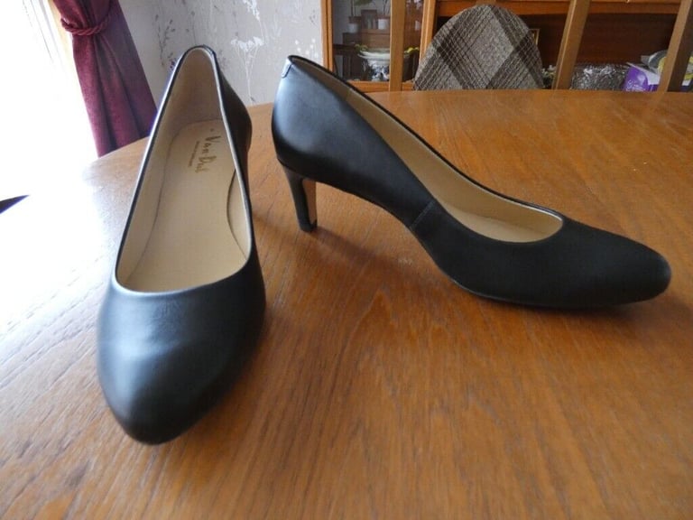 image for Van Dal Ladies Leather Linden Black Court Shoes Size 7.5 E Brand New Boxed