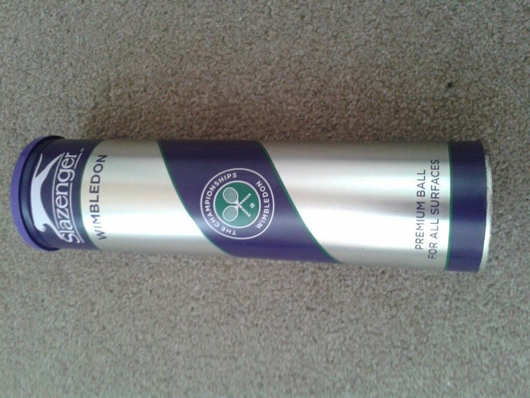 image for New - 4 Slazenger Wimbledon Premium Tennis Balls in tube