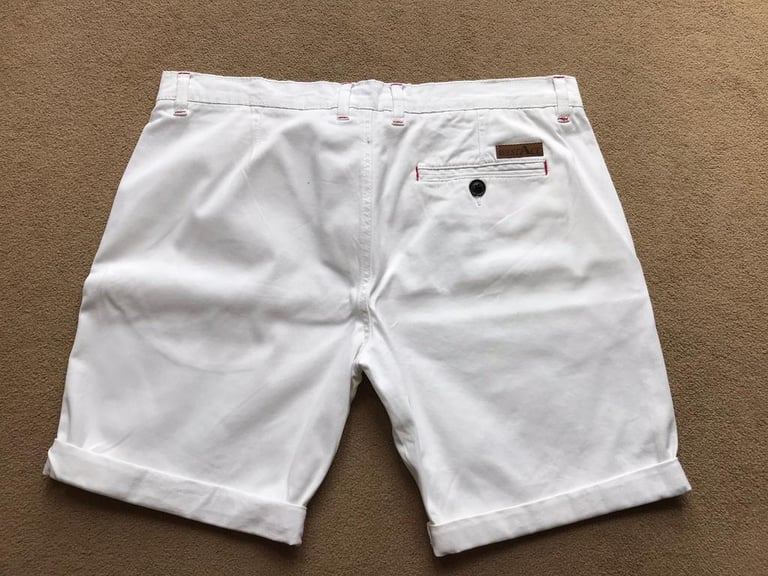 Brand new white stretch chino shorts size 38”