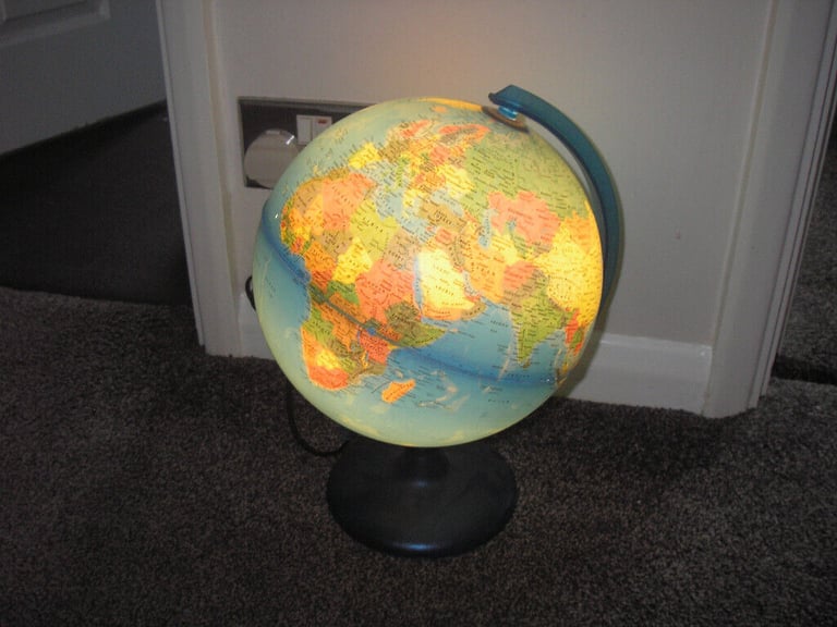 image for World Globe Map Night Light Lamp Educational - approx' 25cm diameter