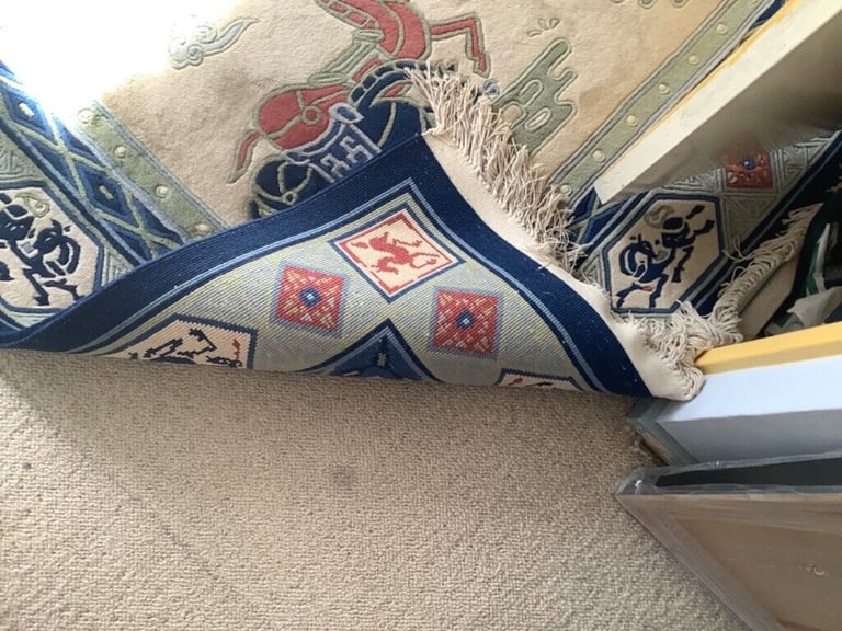 Aubusson BESPOKE Chinese rug bespoke rare horse pattern  John Lewis 1960s