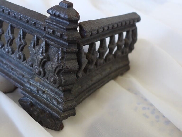 image for Antique Vintage Victorian Cast-Iron Fireplace Fender Fire Surround Kerb.