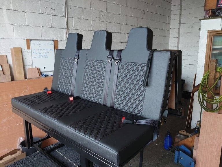 Full 3 Seat Rock And Roll Bed VW T4, T5, T6, Place Vivaro, Transit, Fits most vans.
