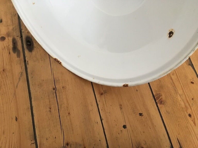 Vintage Large 19" Benjamin RLM Enamel Industrial Shade White 4 available £60 each