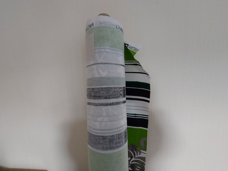 Fabric  Good Quality  Fabric”Nono”  Green Silver Multi Colour New 