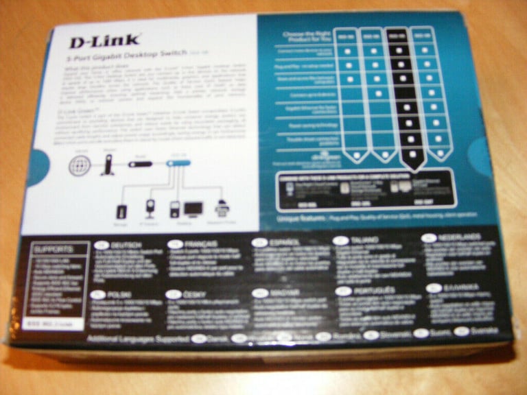 D-Link 5 Port Gigabit Desktop Switch DGS-105 NEW IN SEALED BOX