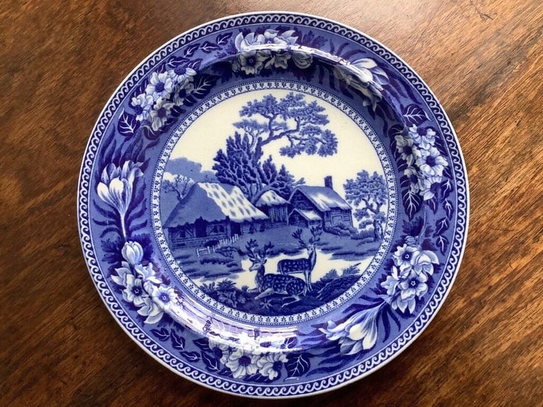 image for Wedgewood blue and white “fallow deer “ plate