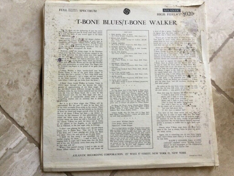 T-Bone Blues / T-Bone Walker LP Atlantic 8020Fairly  Good condition Sensible Offers Welcome 