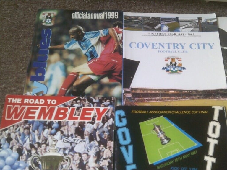 6 MIXED COVENTRY CITY FOOTBALL ITEMS  BOOKS   PAPER   PROGRAMMES  