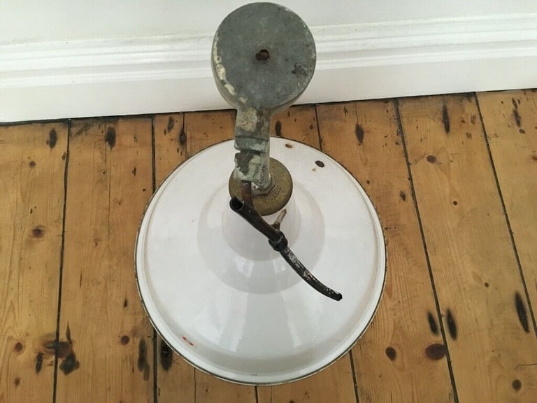 Vintage Large 19" Benjamin RLM Enamel Industrial Shade White 4 available £60 each