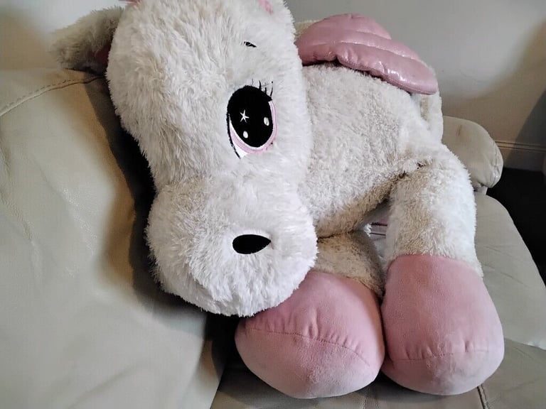 UNICORN soft toy 130cm long with tail extended .