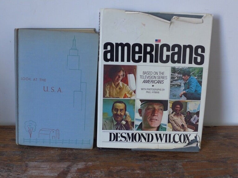 Two vintage books on America: LOOK AT THE USA and AMERICANS, by Desmond Wilcox. £20 for the two