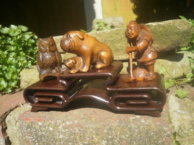 Netsuke gifts hand carved wooden collectable ornament over 299 to choose from