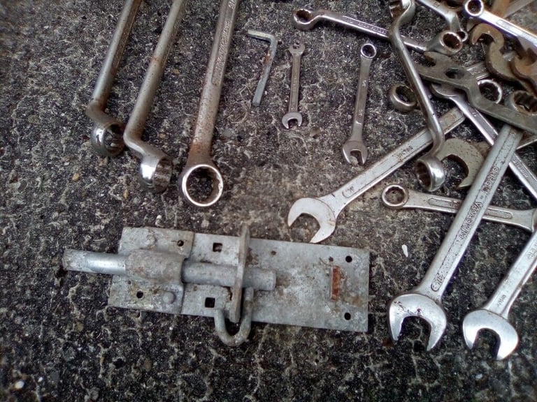 Collection of spanners and other tools , £2 per item.
