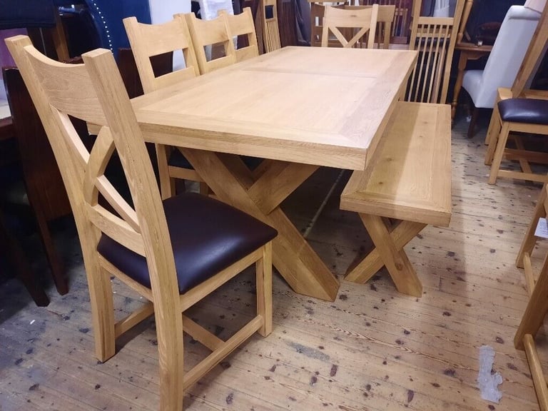 Oak x range dining table & Chairs 